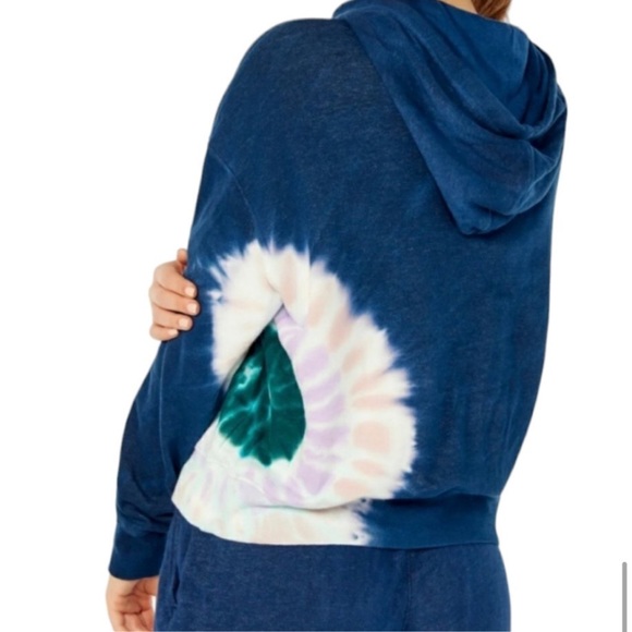 Wildfox French Terrycloth Navy Tie-Dye Hoodie & Jogger Set - Picture 14 of 14